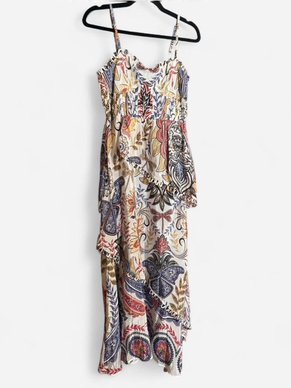 FARM Rio Cream Maxi Dress with Blue, Orange and Brown Paisley Print - Picture 3 of 8